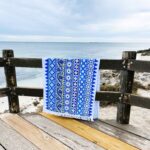 Blue and White Beach Towel Cotton