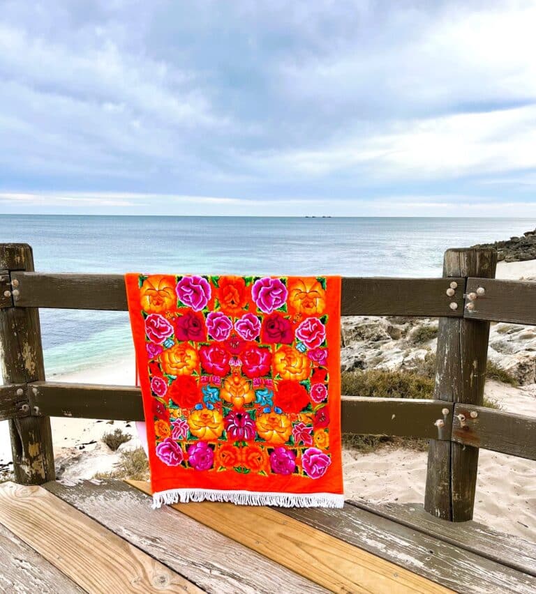 Orange and pink Mexicana Beach Towel