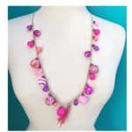 Funky bobble Necklace boho bright with Hot pink and purple beads bright and colourful gifts australia