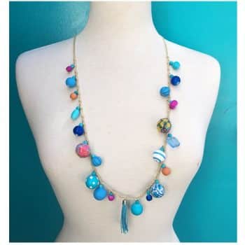 Funky Boho Turquoise Bobble Beads Necklace gifts colourful australia