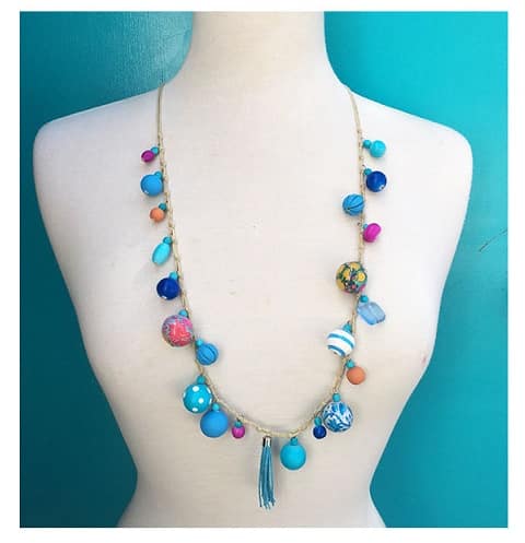 Funky Boho Turquoise Bobble Beads Necklace gifts colourful australia