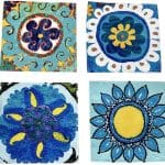Canvas Coasters Turquoise Bukhara