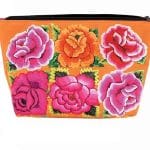 Canvas Make Up Bag Pink and Orange Mexicana