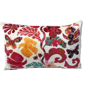 Velvet Cushion Florabel White by Anna Chandler Design