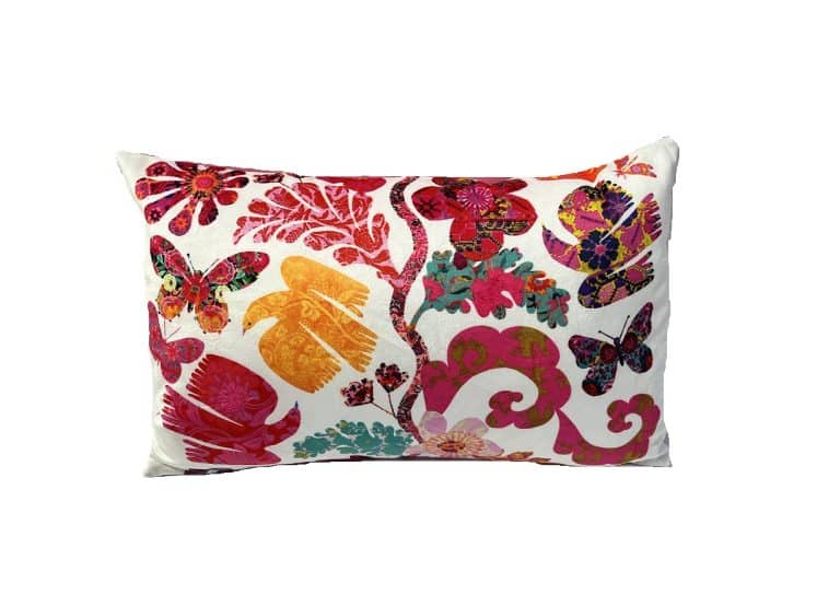 Velvet Cushion Florabel White by Anna Chandler Design
