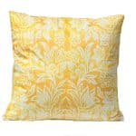 Back of Saffron Yellow Birds cushion