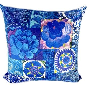 Velvet cushion square 50 cm Blue Nomad