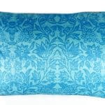 Back of Velvet Rectangle Cushion Bukhara Turquoise 60 x 40 cm