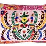 Rectangle Cushion Velvet 60 x 40 cm Pink Silk Road