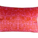 Rectangle Velvet Cushion Pink and red