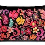 Florabel Black Velvet Rectangle Cushion by Anna Chandler Design