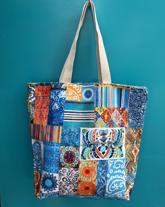 Double Canvas Bag Bukhara Turquoise