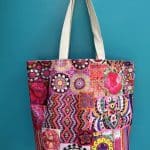 Double canvas bag Silk Road Pink