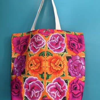Double Sided Canvas Bag Pink and Orange Mexicana
