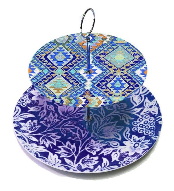 Cakestand Blue Kelim on Indigo Blue homewares online australia