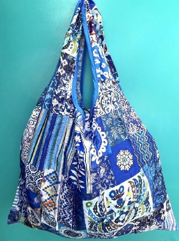 Fold Up Shopping Bag Blue