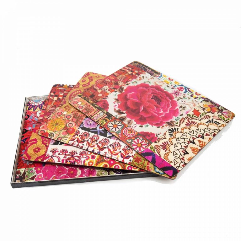Cork Placemats Pink Embroidery set of 4 gift boxes homewares and gifts australia