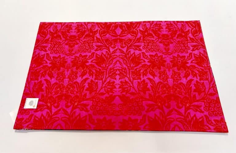 Back of Canvas Placemats Karabagh Pink and Red