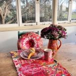 Canvas Table Runner Silk Road Pink