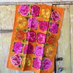 Cotton Tea Towel Mexicana Hot pink and Orange
