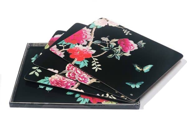 Placemats Cork Black Chinoiserie