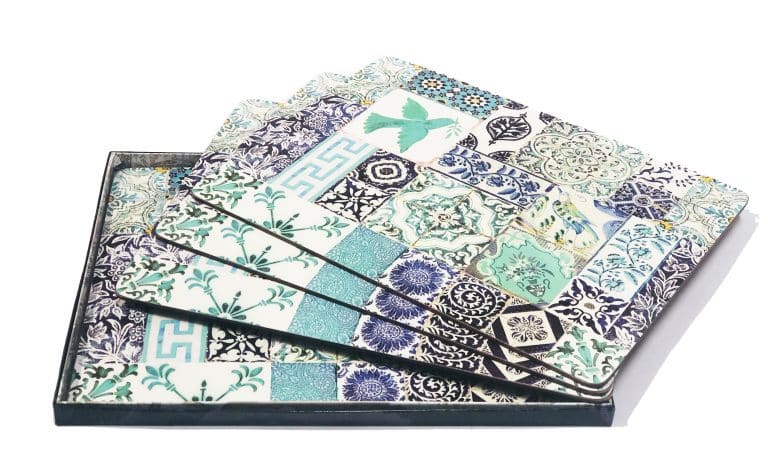Placemats Cork set of 4 in Blue Turquoise