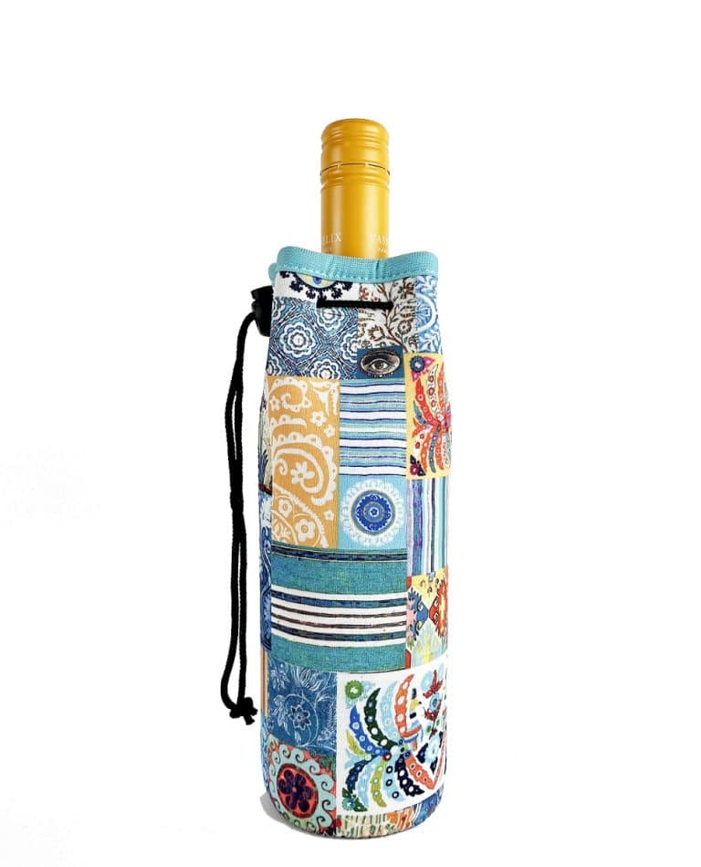 Neoprene Bottle Holder Bukhara Aqua