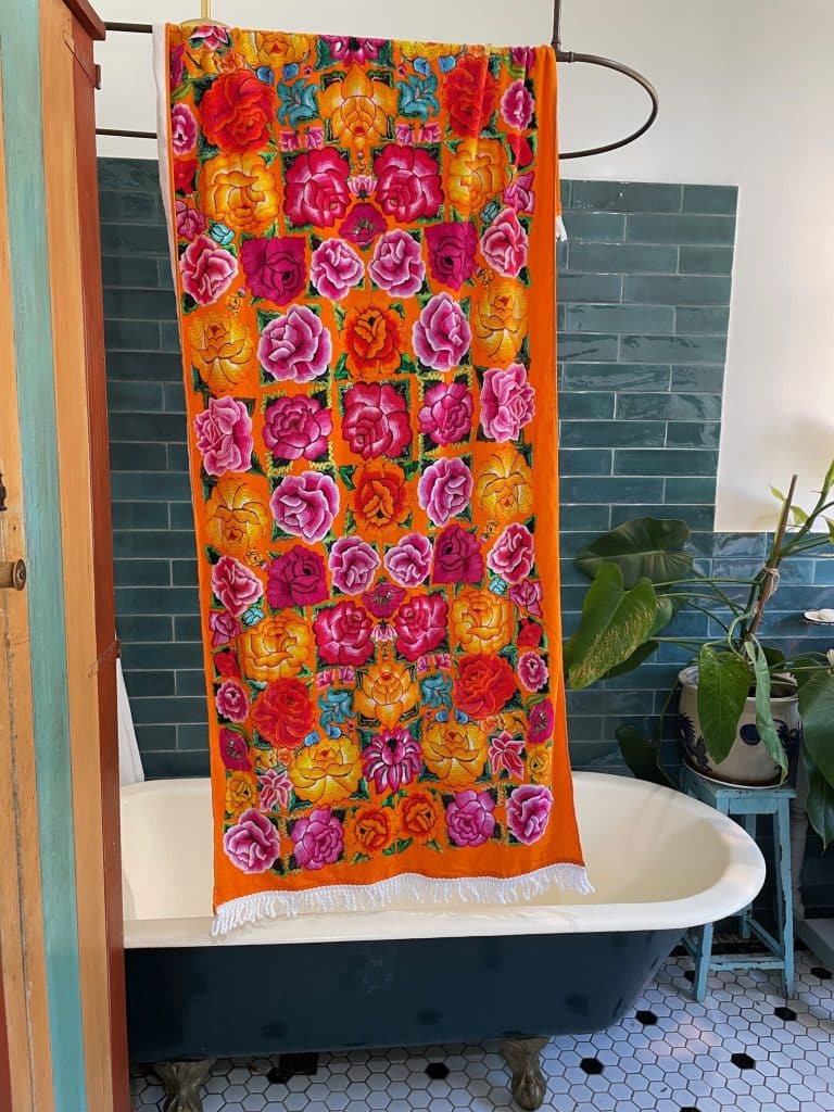 Cotton Beach Towel Mexicana Orange and Pink