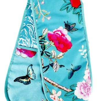 Canvas Double OVen Mit Turquoise Peonies and Butterflies