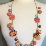 Funky Bobble Necklace with Bright beads and painted faces unique
