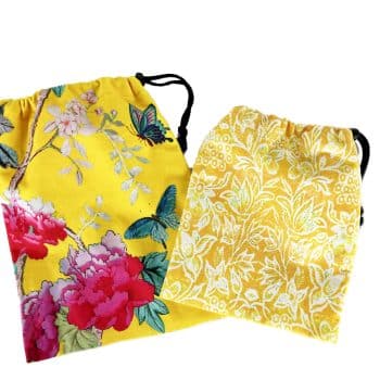 Set of 2 Large Velvet Drawstring Bags (L33x25cm S27x22cm)