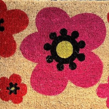 Coir Doormat Natural Flowers