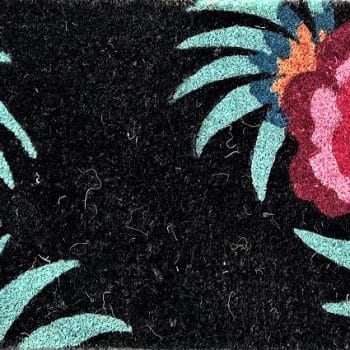 Coir Doormat Long Jungle Flowers