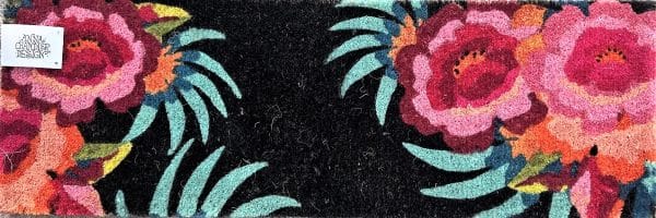 Coir Doormat Long Jungle Flowers