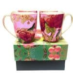 Set of 4 mugs pink chinoiserie gift boxed designer homewares australia