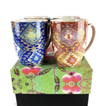 Kelim Multi Colour Mugs Set of 4 in gift box