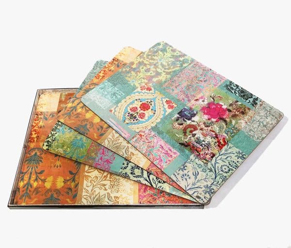 Gift Boxed Set of 4 placemats Venezia Cork Placemats soft turquoise and yellow best homeware shops perth