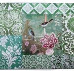 Coir Placemat Chinoiserie Green with Birds and Peonies anna chandler design homeware shops perth