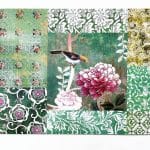 Coir Placemat Chinoiserie Green with Birds and Peonies