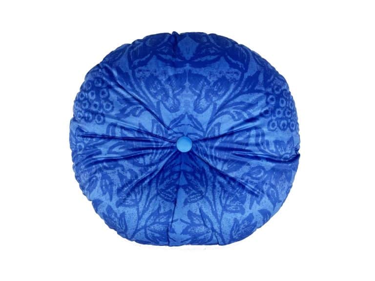 Back of Blue NOmad Round Velvet Cushion