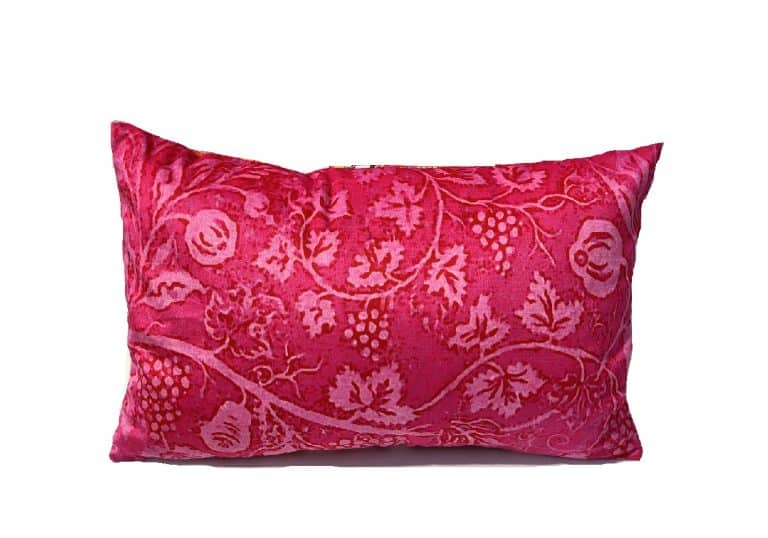 Back of Small Velvet Cushion Florabel Black by Anna Chandler Design
