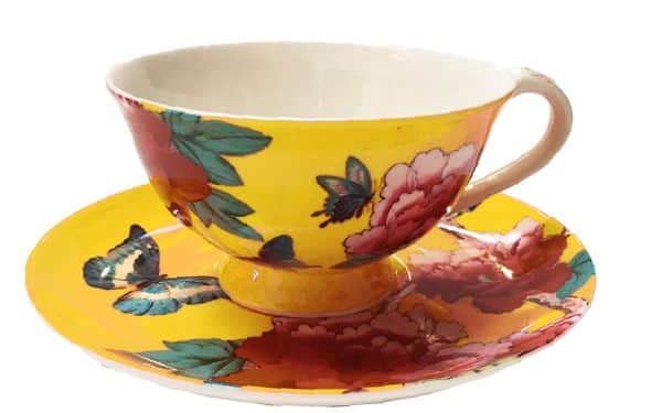 Bone China Tea Cup and Saucer in Saffron Yellow gift boxed