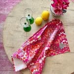 Cotton Tea Towel Pink Kelim by Anna Chandler Design