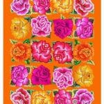 Cotton Tea Towel Mexicana Orange and Hot pink