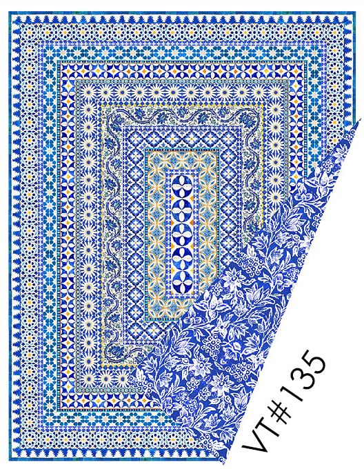 Velvet Throw Palazzo Blue and White by Anna Chandler Design