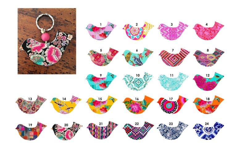 Bird Keyring colorful and bright