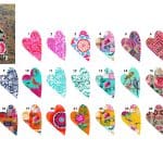 Heart shape keyrings bright and colorful