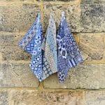 Tea towels blue and white by Anna Chandler Design