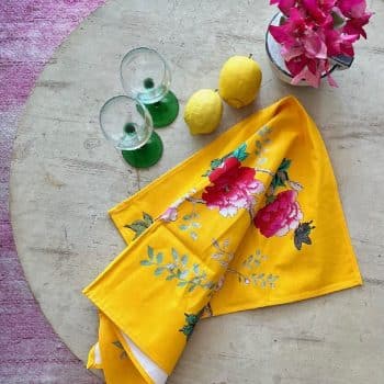 Cotton Tea Towel Yellow Bird by Anna Chandler Design