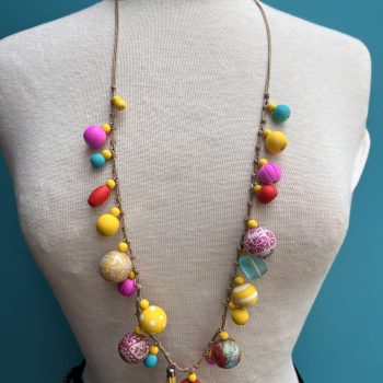Bobble Necklace Yellow and Pink by Anna Chandler